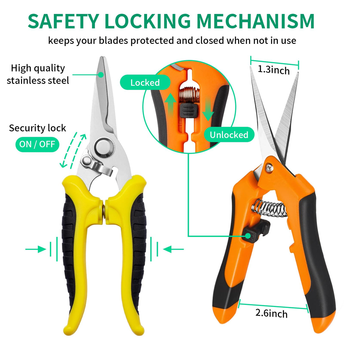 Drametic+ precision cutting garden scissors for accurate pruning
