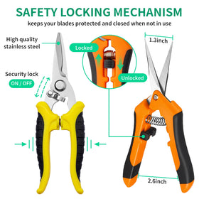 Drametic+ precision cutting garden scissors for accurate pruning