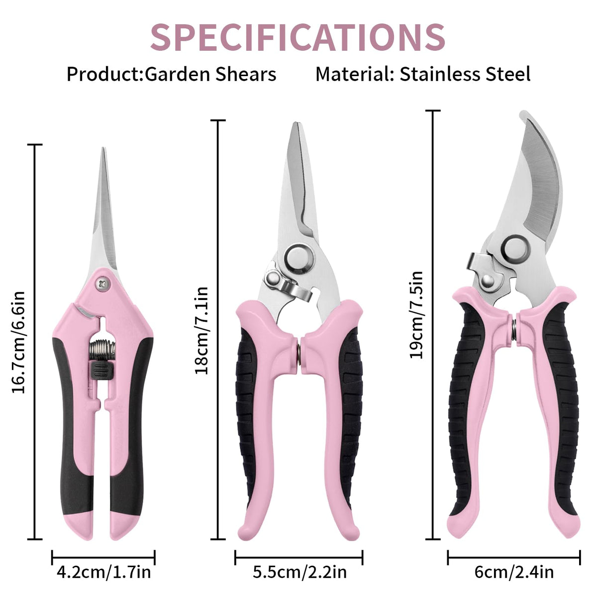Drametic+ stainless steel blades offer clean, precise cuts for healthy plants.