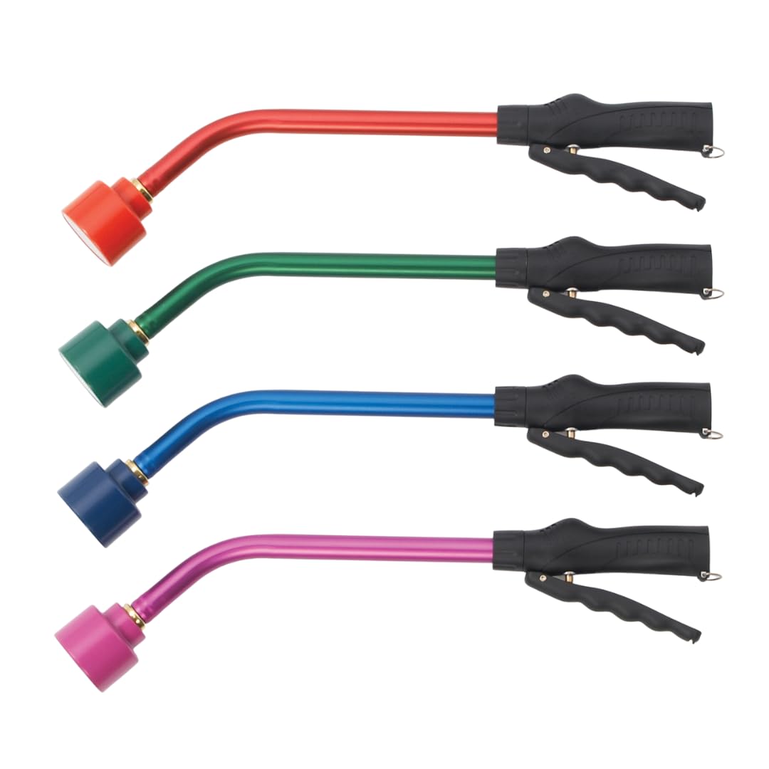 Dramm 36-inch blue hanging-basket wand suits high-container watering tasks.