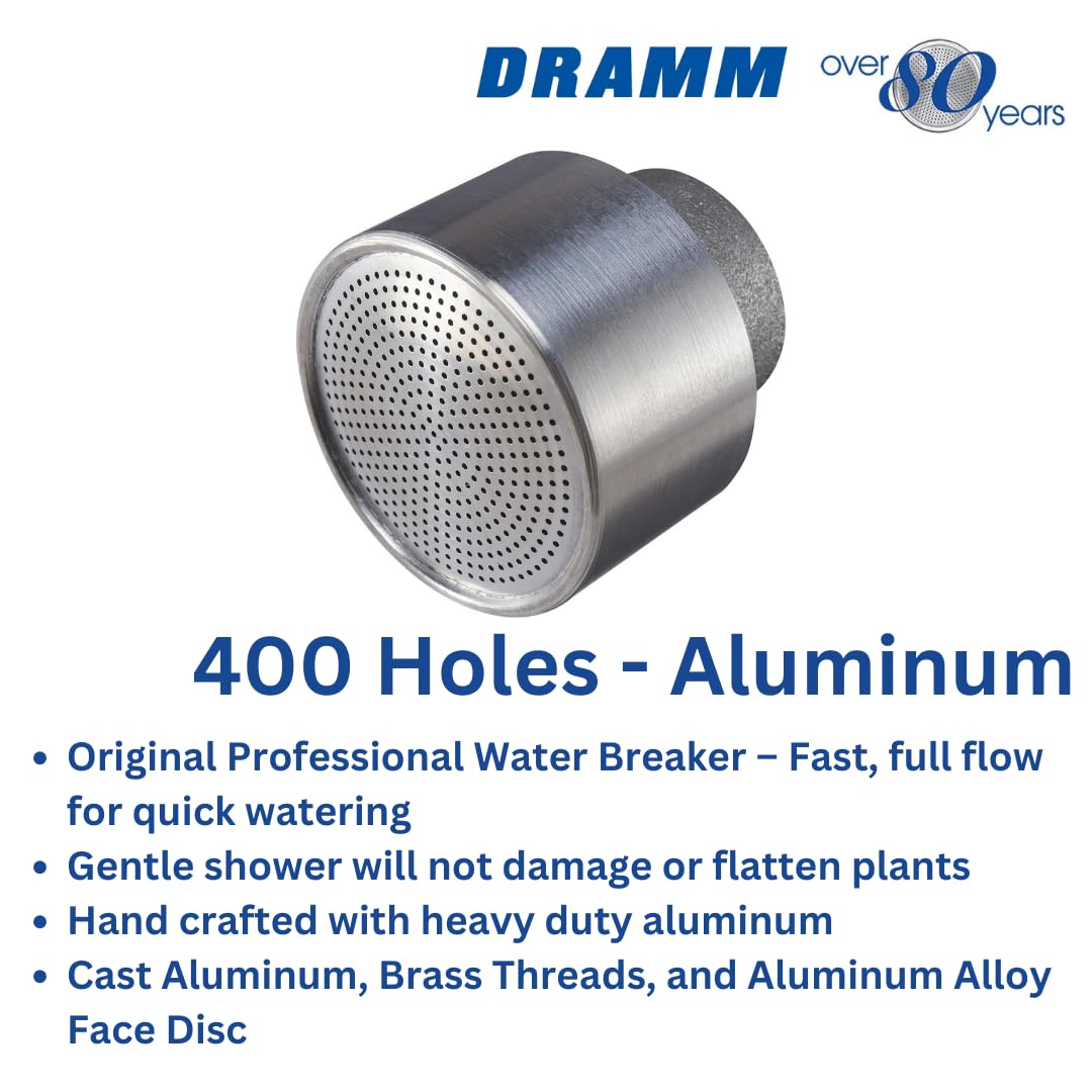 Dramm 400DC nozzle metallic aluminum body for durable everyday hose use.