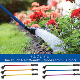 Dramm Rain Wand in use watering a garden bed efficiently