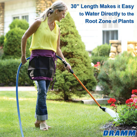 Dramm One Touch Rain Wand thumb-control closeup highlights precise flow