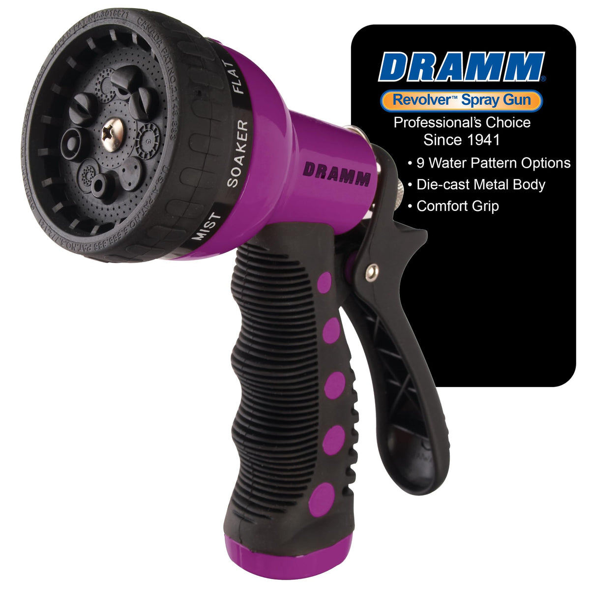 Dramm Revolver heavy-duty metal construction for durable garden use.
