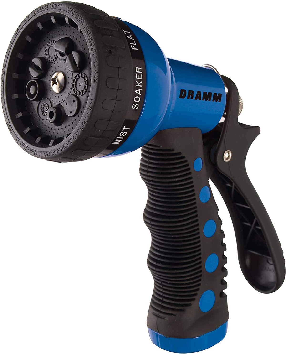 Dramm Revolver with thumb-control flow and ergonomic grip for easy one-handed operation.