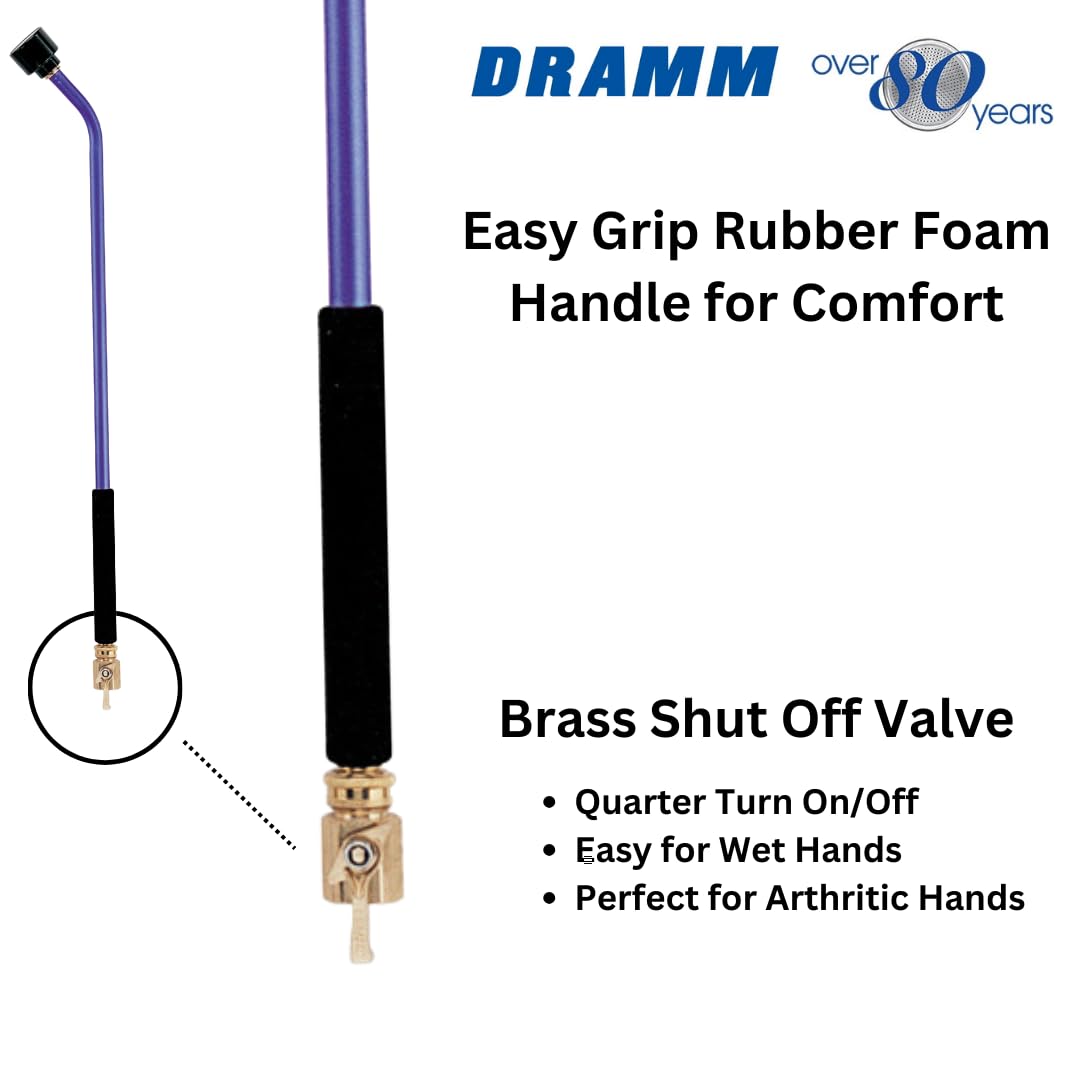 Dramm wand showing universal hose compatibility for quick setup