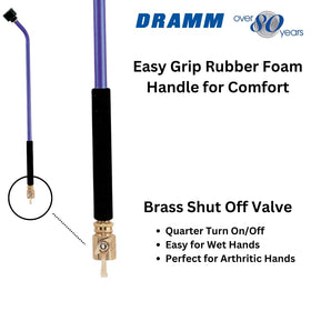 Dramm wand showing universal hose compatibility for quick setup
