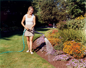 Dramm ColorMark wand used to water baskets, planters, and shrubs evenly