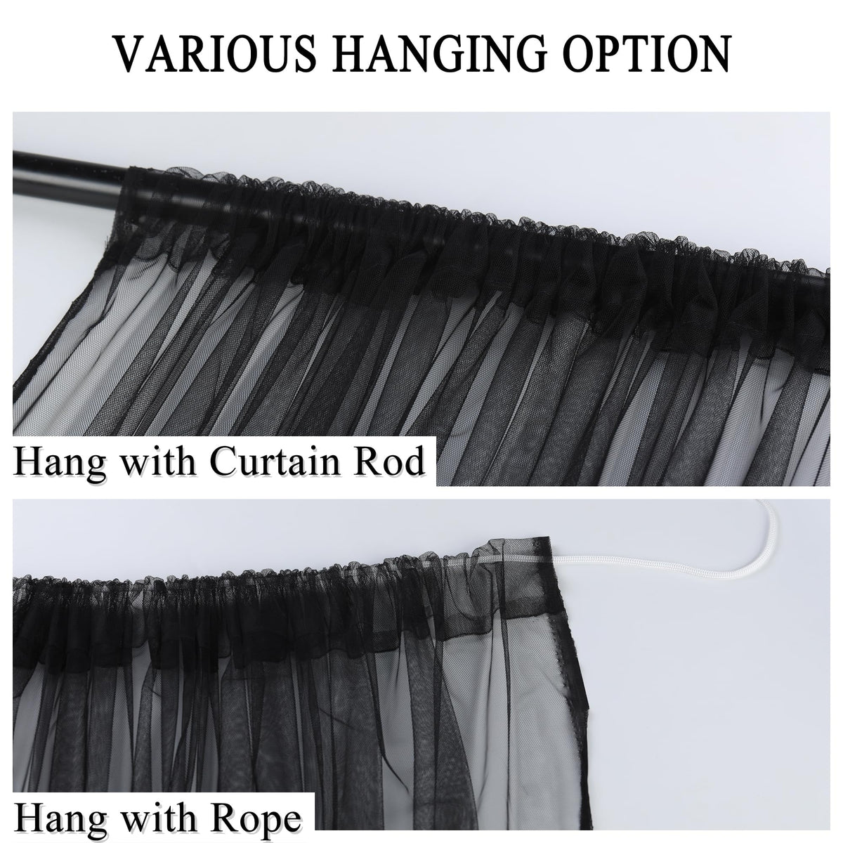 Draphelle dual rod pockets illustrate versatile hanging options
