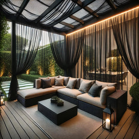 Draphelle extra wide curtains packaging view for easy patio setup