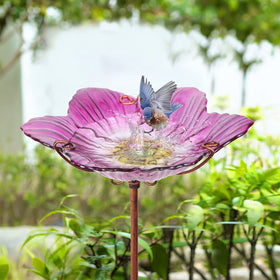 DREAM GARDEN four-pronged stake base keeps birdbath stable in windy yards
