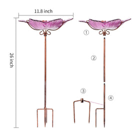 DREAM GARDEN weather-resistant glass birdbath suitable for outdoors