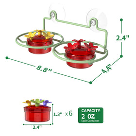 Bright red and yellow flower accents attract hummingbirds to your window