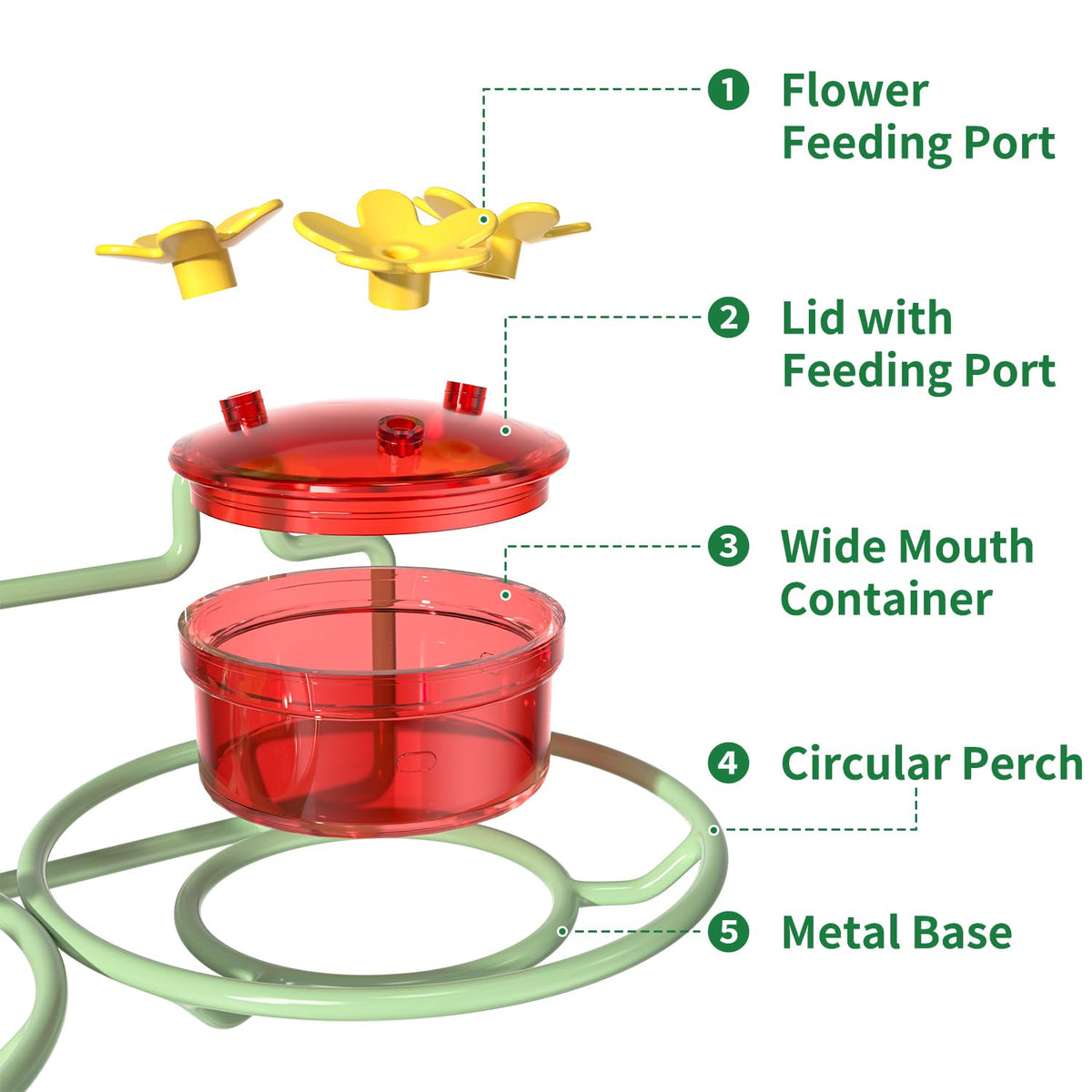 Dreamdrawer bright red and yellow accents attract hummingbirds efficiently