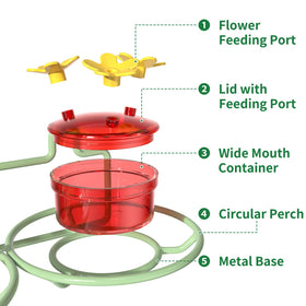 Dreamdrawer bright red and yellow accents attract hummingbirds efficiently