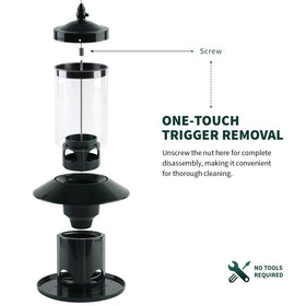 Dreamdrawer one-handed refill system for quick, mess-free replenishment in yard.