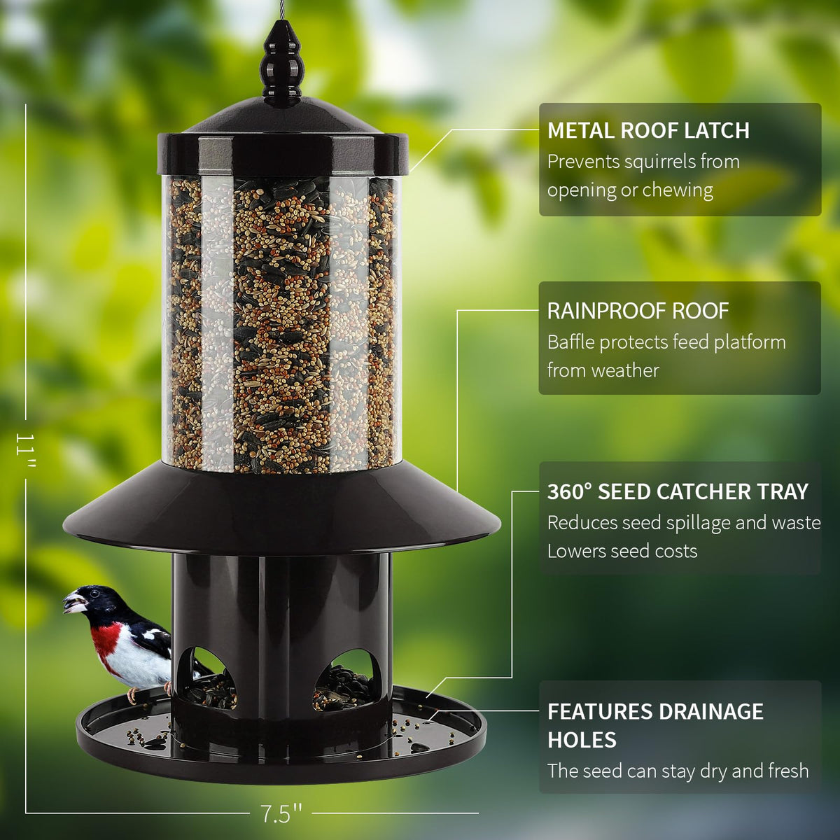 Dreamdrawer Outdoor Hanging Feeder ready for garden or balcony setup.
