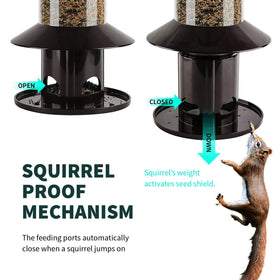 Dreamdrawer Squirrel-Proof Feeder closure shows weight-sensor mechanism.