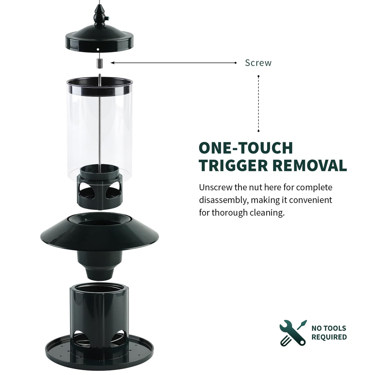 Dreamdrawer Squirrel-Proof Feeder ground waste reduction highlights cleaner yard spaces