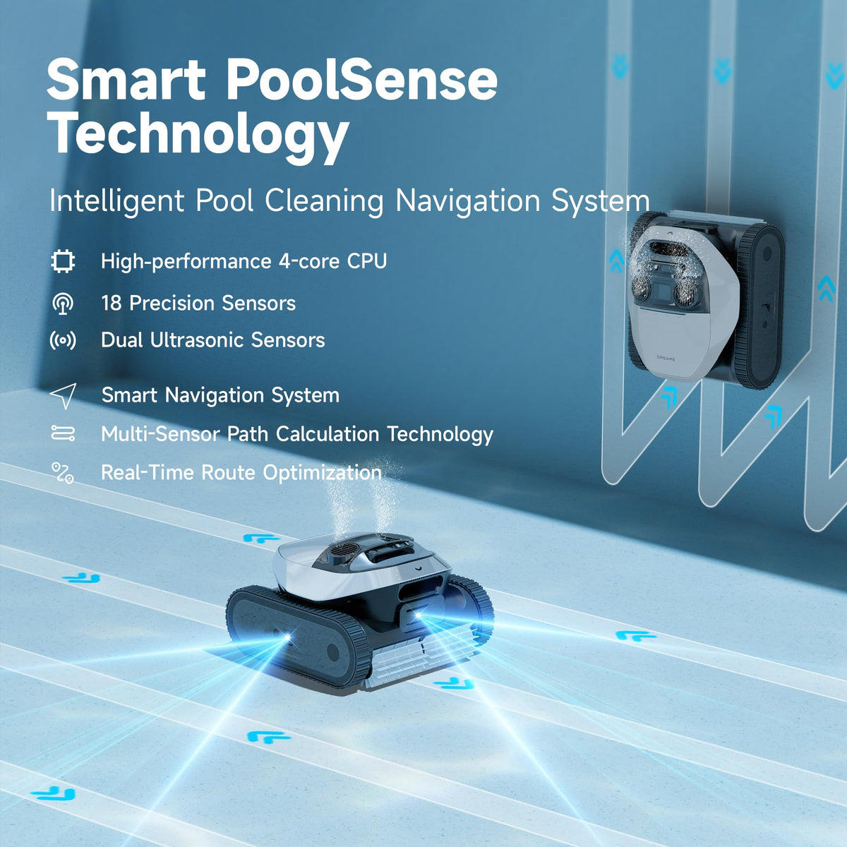 DREAME pool cleaner 9600mAh battery supports long runtimes for large pools