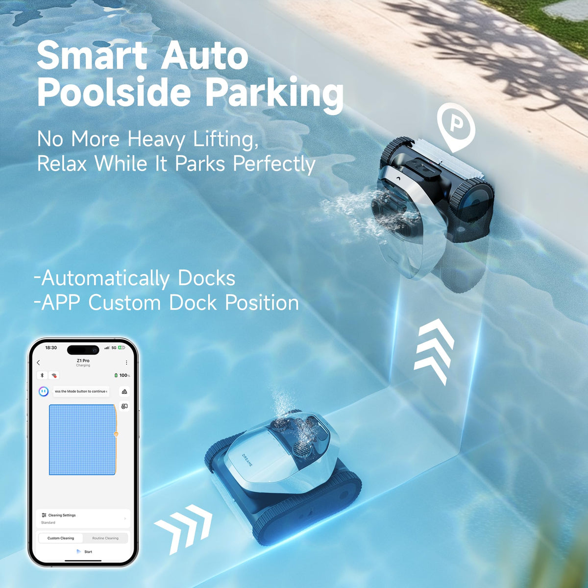 DREAME pool cleaner waterline cleaning for pristine pool rims