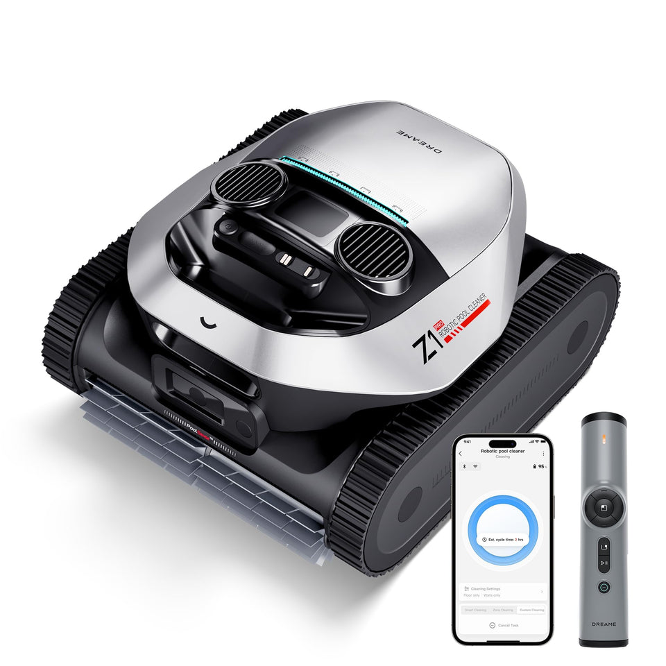 DREAME Z1 Pro with 8,000 GPH suction demonstrates powerful debris pickup.
