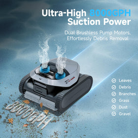 DREAME Z1 Pro four-brush system cleans stubborn dirt on pool surfaces.