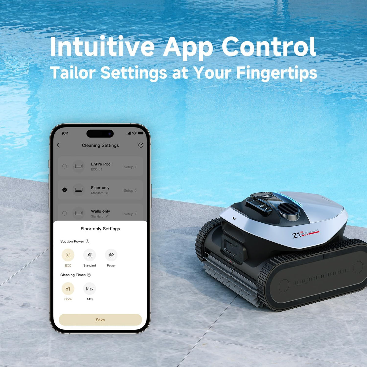 DREAME Z1 Pro smart poolsense maps pools for efficient routes.
