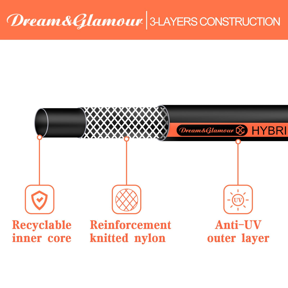 DREAM&GLAMOUR extra thick wall hose resists wear during busy outdoor use