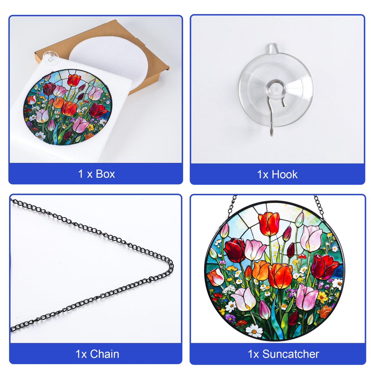 DREAMLOOM diamond border glass panel highlights durable metal construction.