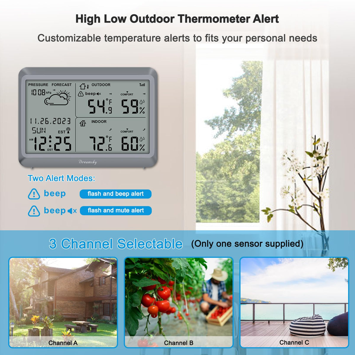 DreamSky date and day display helps plan activities with dependable calendar info.