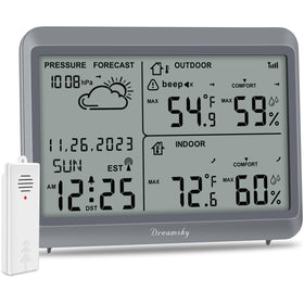 DreamSky Weather Station large display shows indoor and outdoor data at a glance for quick decisions.