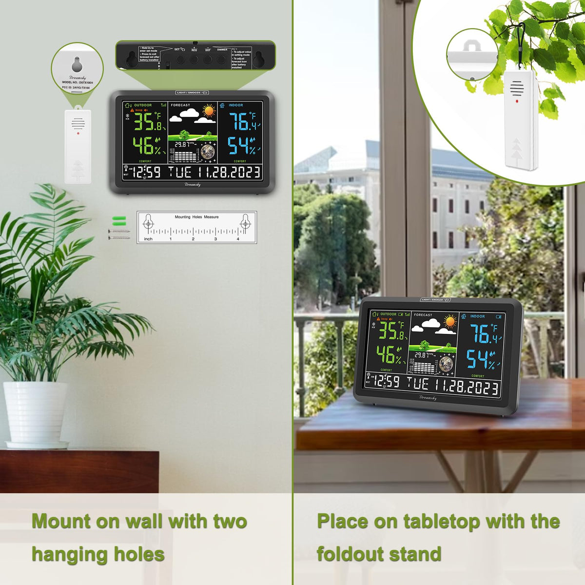 DreamSky USB port charges devices while monitoring conditions.