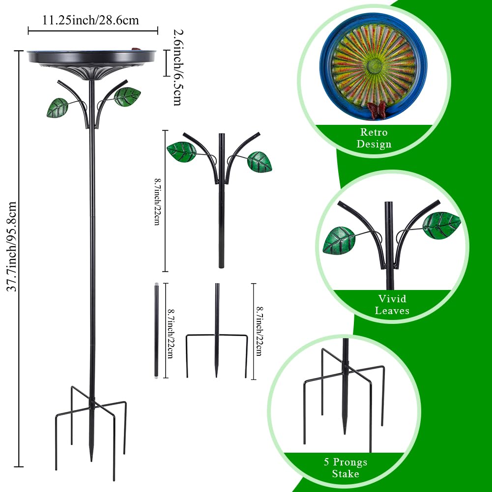 DREAMSOUL 38-inch bird bath on a tall stake provides stable water source