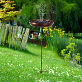 DREAMSOUL weather-resistant outdoor bird bath withstands sun and rain