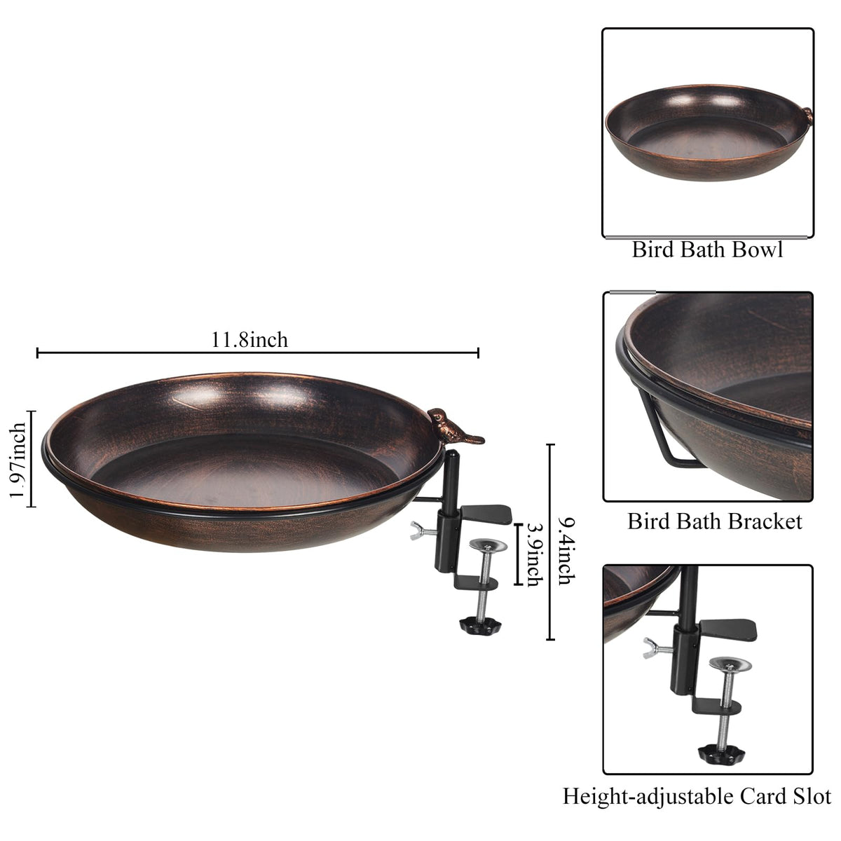 DREAMSOUL bird bath doubles as a feeder with seeds attract wildlife