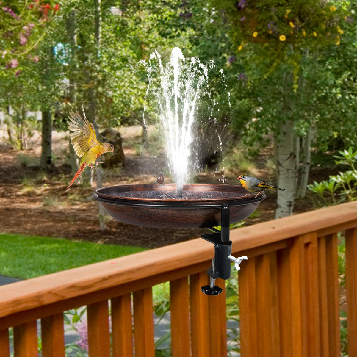 DREAMSOUL option for a small solar fountain creates gentle movement