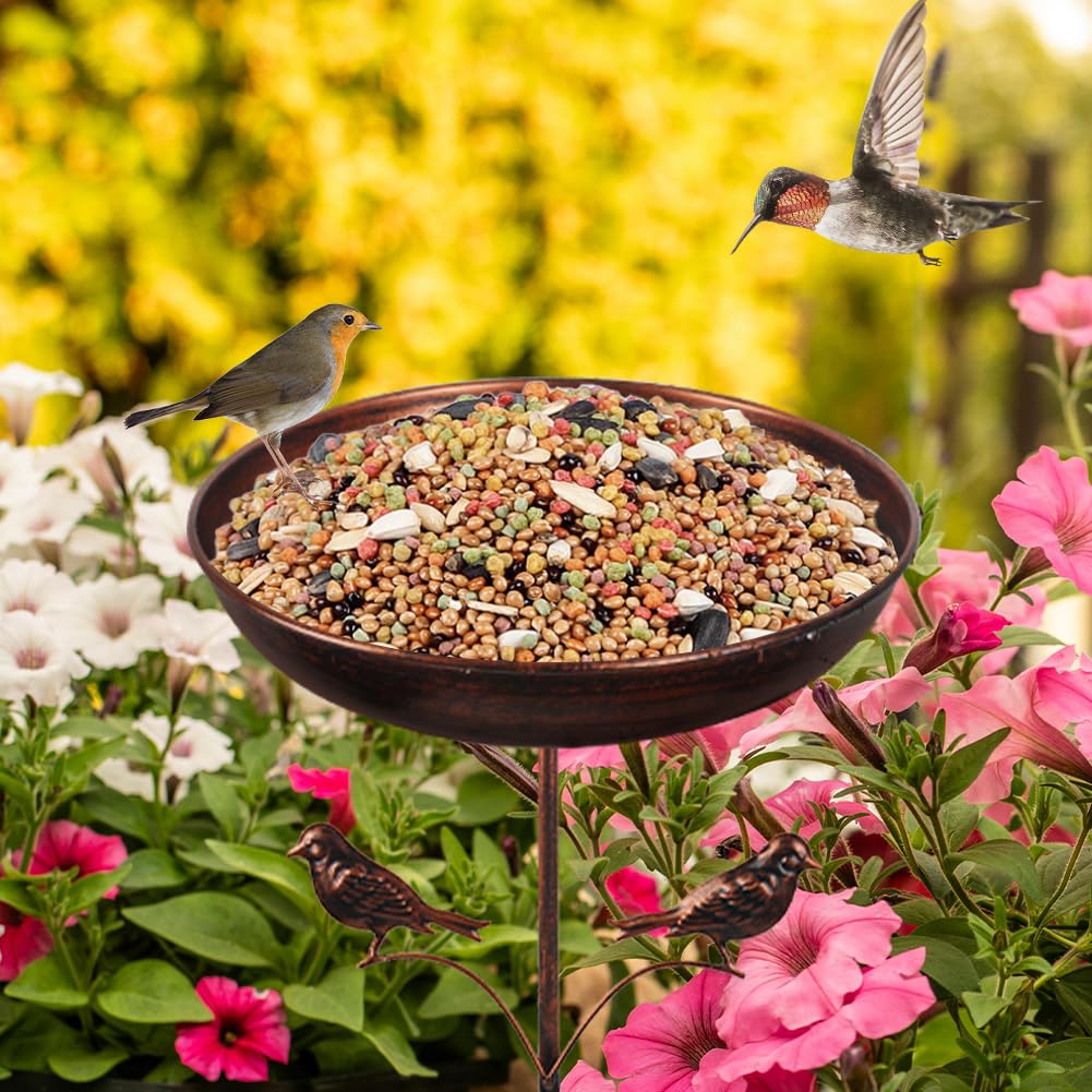 DREAMSOUL weatherproof metal bird bath ready for all seasons