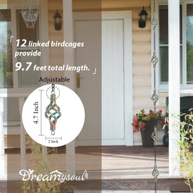 dreamysoul bronze bird cage rain chain keeps gutters stylish while guiding rainfall