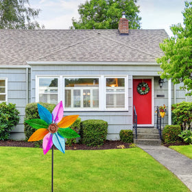 Dreamysoul colorful blades garden pinwheel adds dynamic motion to yards.