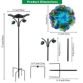 Dreamysoul five-pronged base birdbath provides stable freestanding support