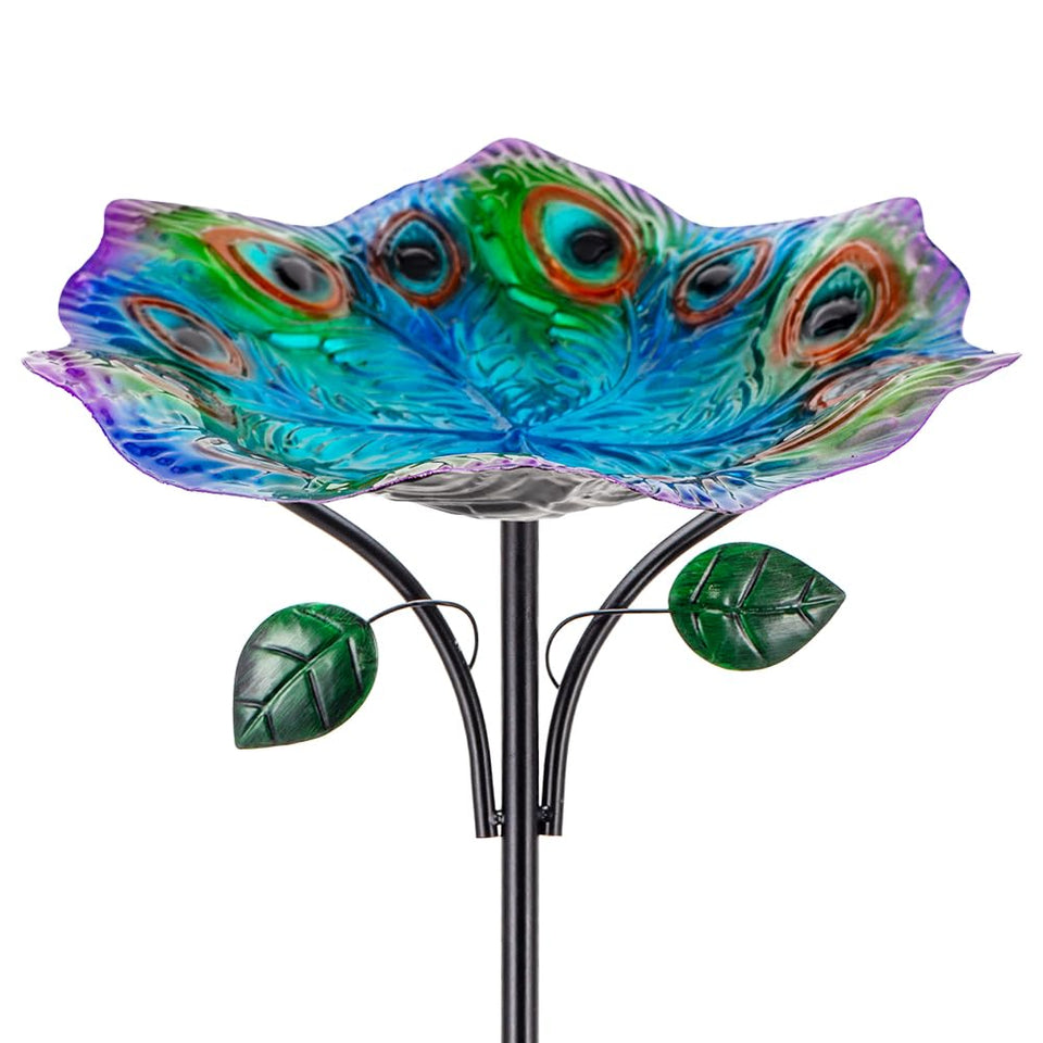 Dreamysoul lotus bird bath 11in shows a colorful outdoor focal point that attracts birds