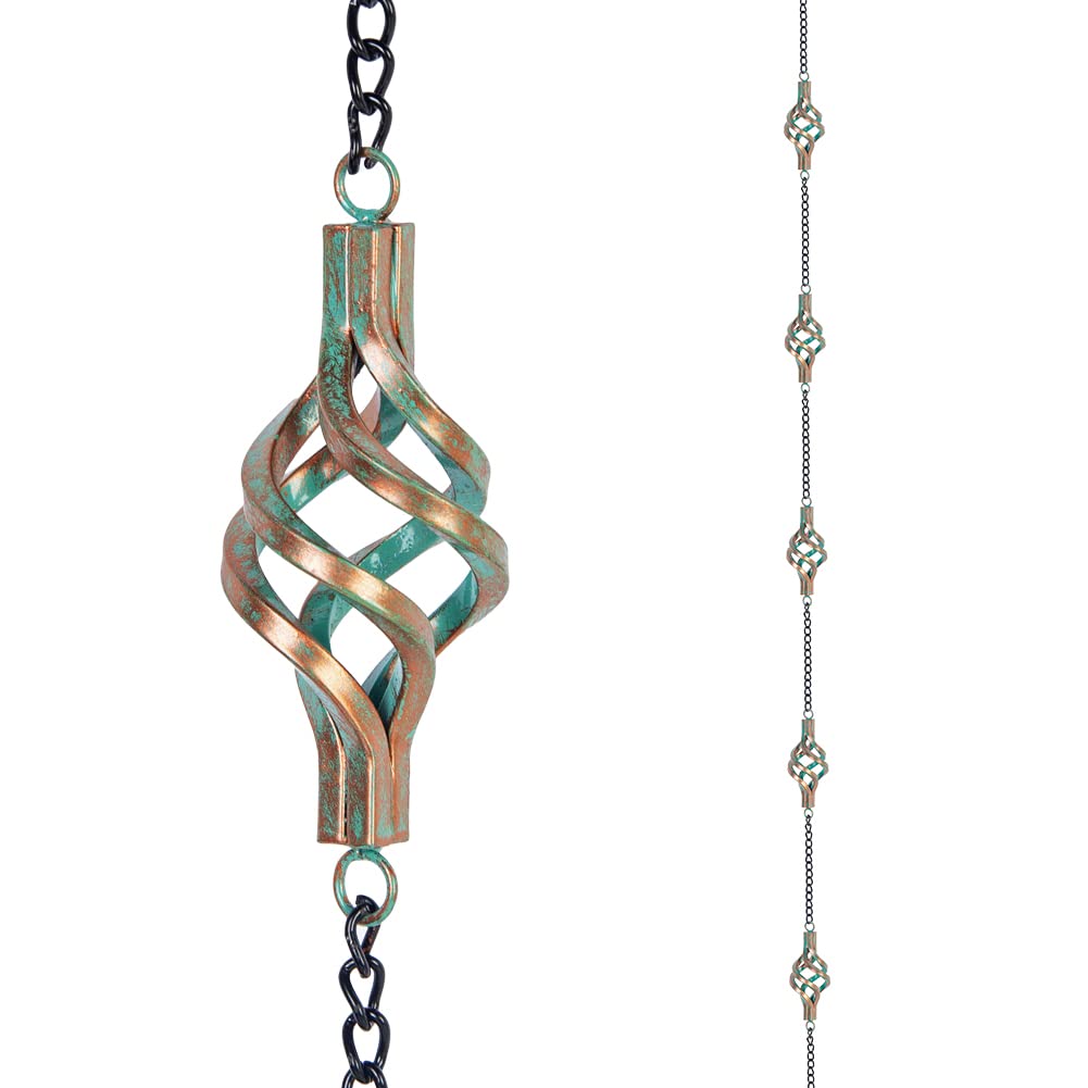 dreamysoul rain chain 9.7ft bronze bird cage exterior decor enhances curb appeal