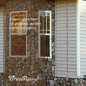 dreamysoul water-feature rain chain creates soft water sounds along the bird cages