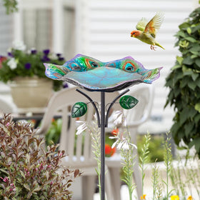 Dreamysoul wide placement garden birdbath fits lawns, patios, and balconies