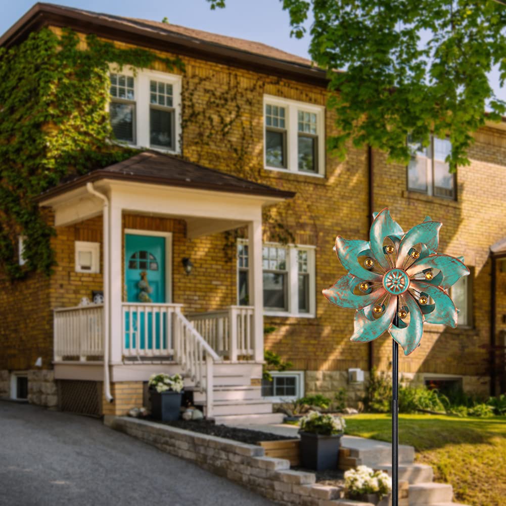 DREAMYSOUL 37-inch wind spinner displayed outdoors for dramatic yard accents.