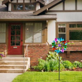 DREAMYSOUL wind spinner on a sturdy arch stand provides stability in wind.