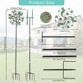 DREAMYSOUL decorative wind spinner creates a focal point in garden spaces.