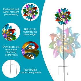 DREAMYSOUL wind spinner features rust-resistant coating for lasting color.