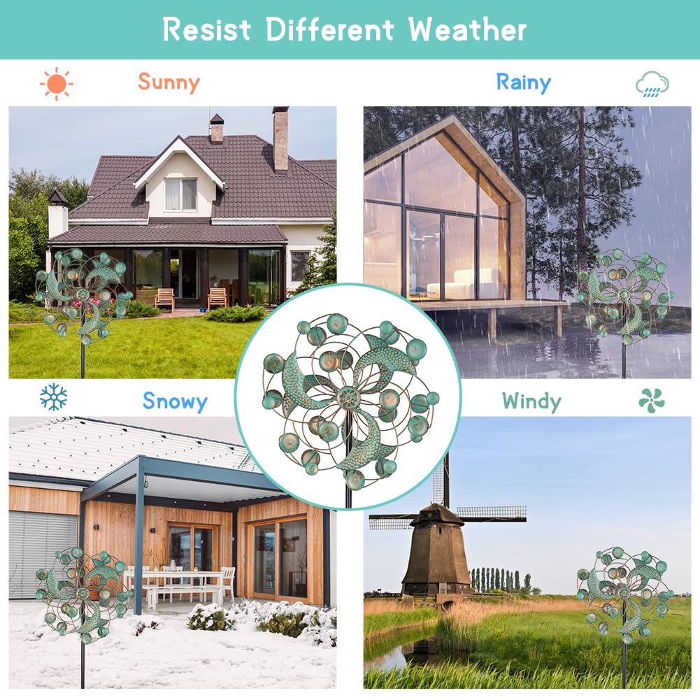 DREAMYSOUL wind spinner complements porches and patios with color and motion.